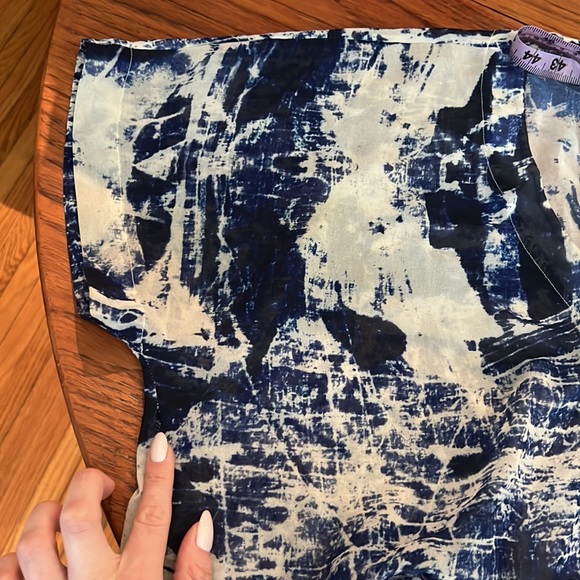 French Connection Tie Dye blue top with pocket - Picture 7 of 7